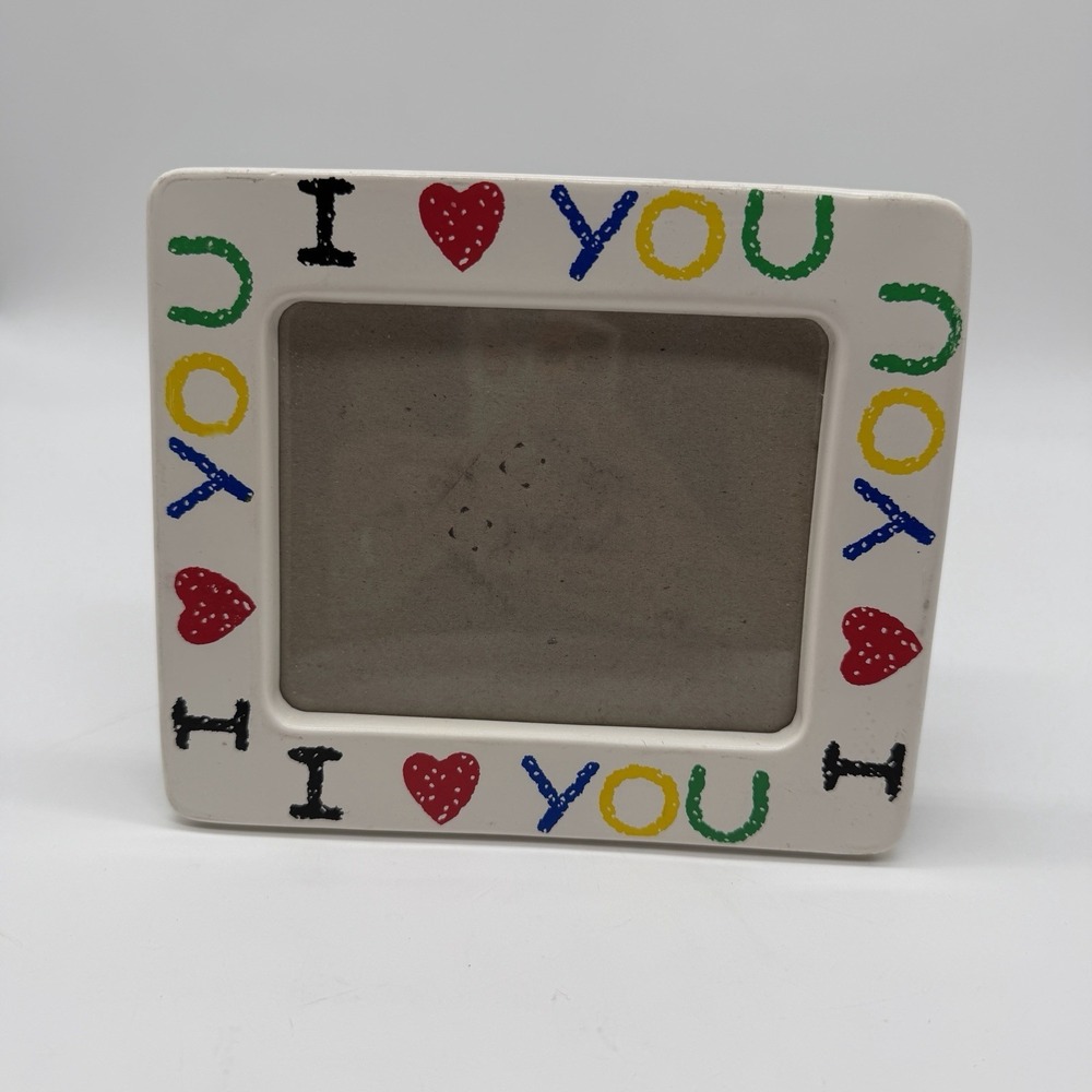Vintage I Love You Ceramic Picture Frame HTF